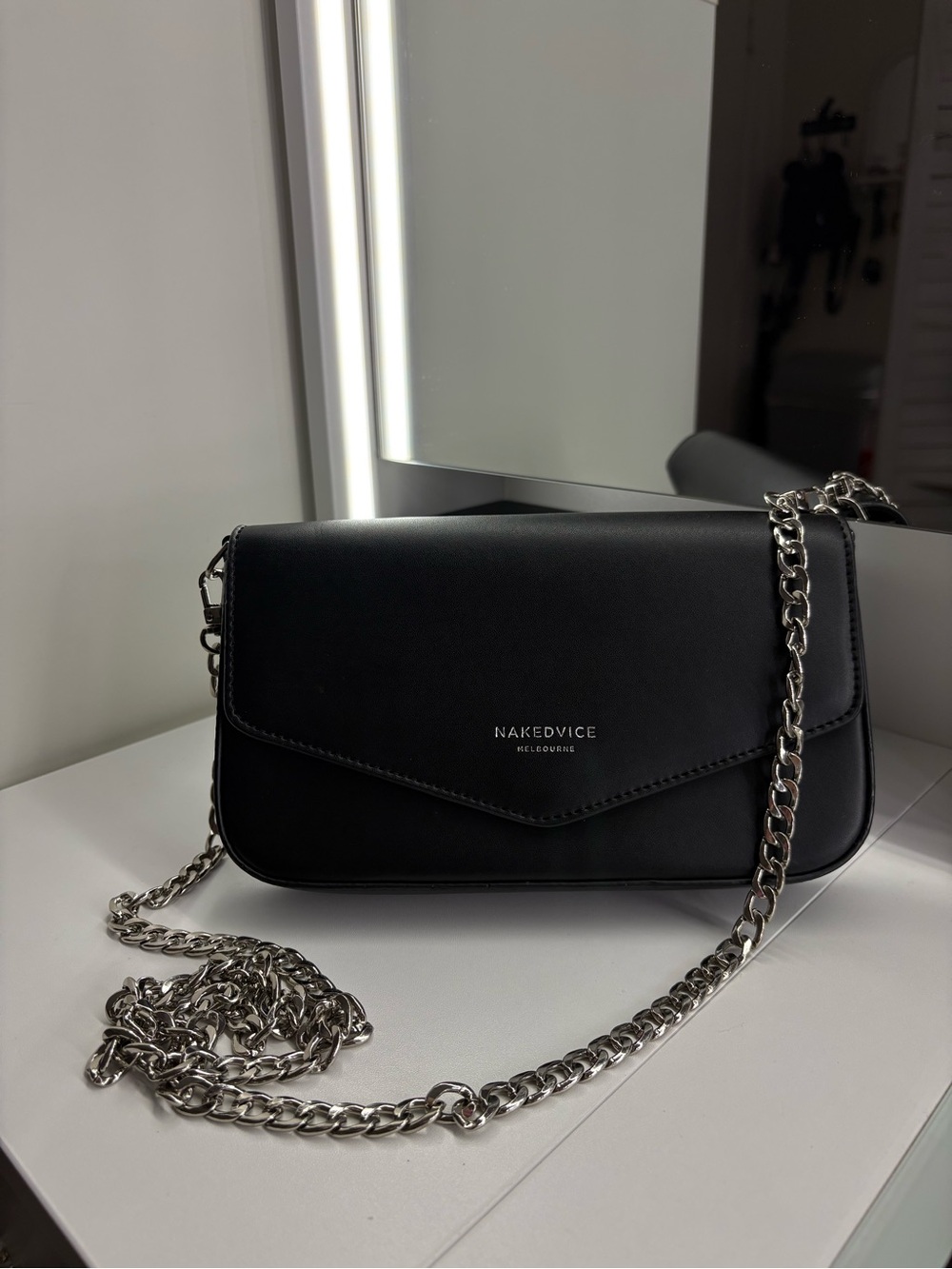 NAKEDVICE Black Chain Shoulder Bag